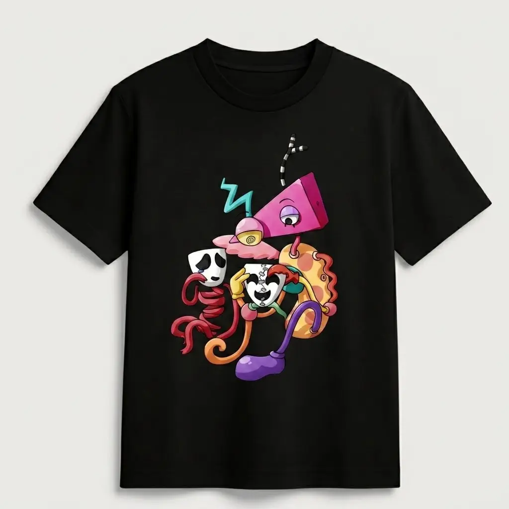 Gangle The Amazing Digital Circus Tee | Cartoon Graphic T-Shirt | Retro Animation Streetwear Shirt | Unisex Cotton Tee | Digital Circus Fan Gift