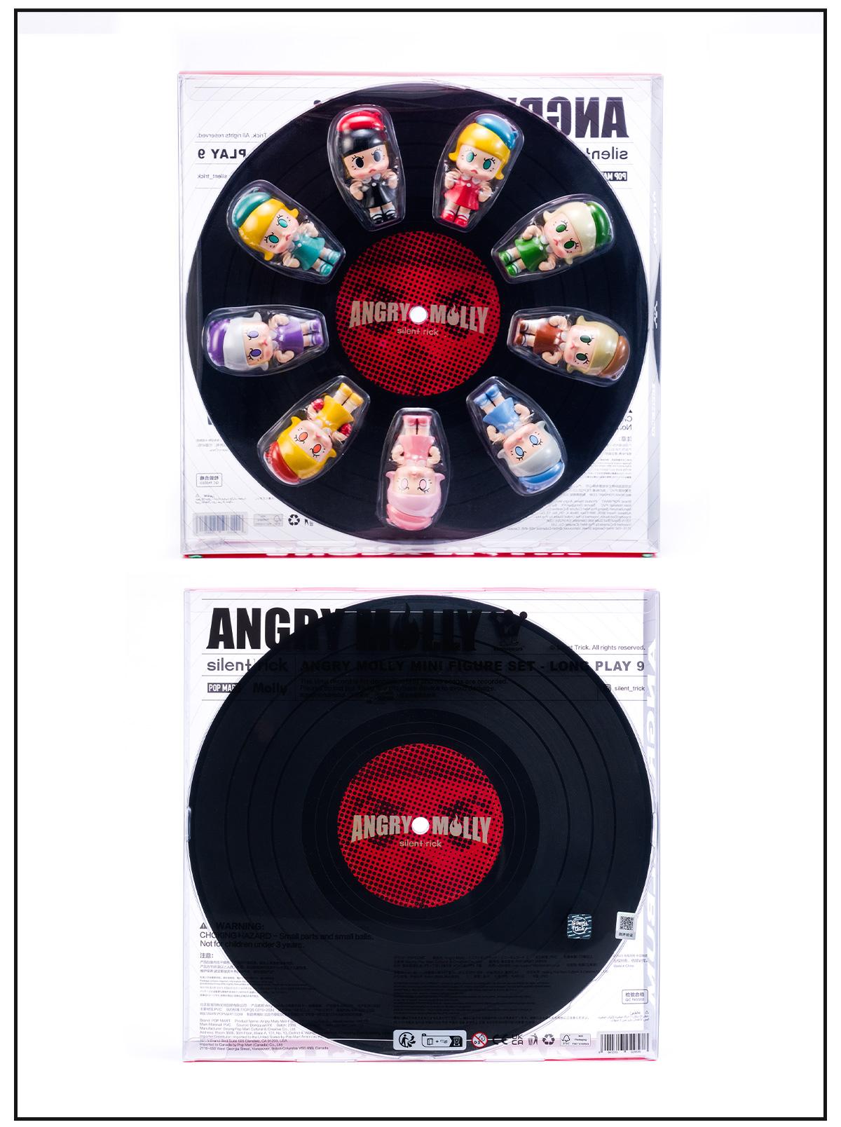 POP MART Angry Molly Mini Figure Set - Long Play 9, Collectible Toys