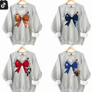 [Sale off 50%] Custom Team College SPORT GREY College Crewneck Bows Inspired All Teams Top Sports Classic Pullover Long Sleeve Sweatshirts t shirt Menswear Casual Custom Team Cotton GIft 6DA