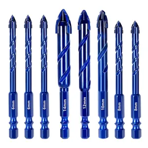 Masonry Drill Bit Set Concrete Carbide Tile Brocas para Madera  Hex Shank Glass Cement Brick Set Brocas Forconcreto Ceramica for Brick 4  Serrated Eccentric Drill Bit Pots