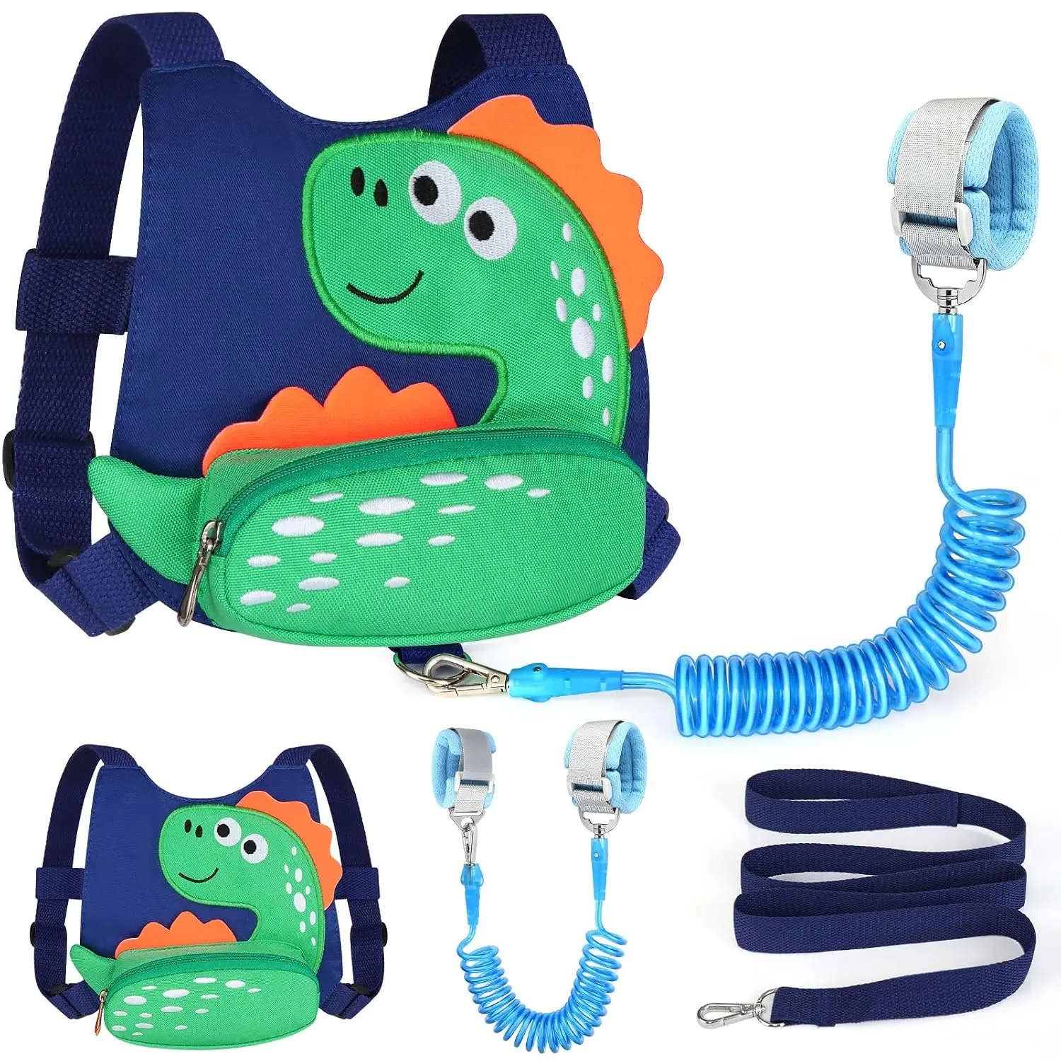 3-in-1 Toddler Harness Leash with Anti-Lost Wrist Link, Adjustable Kids Safety Leash