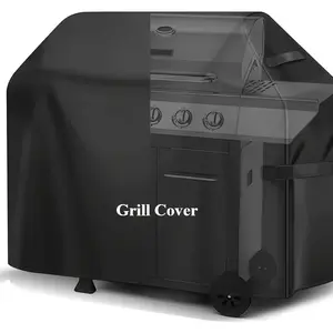 Grill Cover, grill cover for outdoor grill,BBQ Cover, Waterproof & UV Resistant, Convenient Durable Ripstop, with Adjustable Velcro Hem Cord, 58 Inch Black