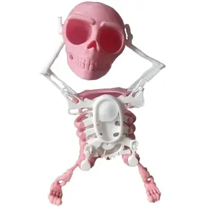 Bursting Skull Man Toy, Dancing Skeleton Head Wind-Up Fun Decorative Item, 3D Printed Novelty Gift, Perfect for Pranks & Humor