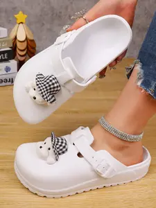 Women's Summer New Sandals - Fashion Buckle Flat Mules, Comfortable Adjustable, Cute Cartoon Pattern Design, Easy Wear, Versatile Use, Outdoor Garden Beach Shoes