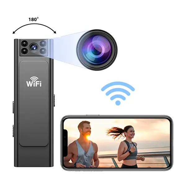 Wireless vlog body camera, HD mini outdoor sports camera (32G TF card), portable sports DV camera, wearable action body worn camera, boyfriend gift Re