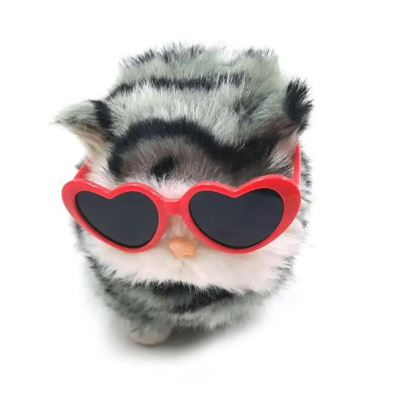 Cute Heart-Shaped Sunglasses for Dogs and Cats - Colorful Cartoon Styles, 8CM Plastic Frames