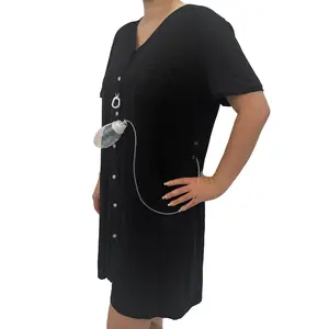 Mastectomy Shirt w/ Side Drain Openings Womens Short Sleeve Button Up Pajama Shirts Clothes After Breast Surgery Clothing Must Have Cancer Gift for Women Post Surgical Augmentation Reduction Essential