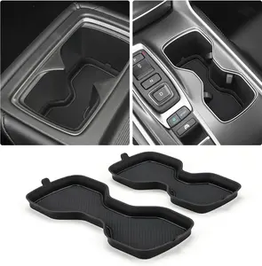 Cup Holder Inserts Coaster Compatible with  Accord 2018 2019 2020 2021 2022  Cup Mat Pad  Interior Decoration (2-pcs kit, Black)