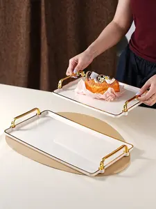 Milk White Acrylic Serving Tray - Rectangular, Perfect for Kitchen Use, Wedding & Party Decor, Tea Party Setup & Home Display