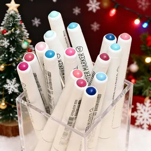 Christmas Colorful Direct Liquid Art Marker Pen Set, Paint Markers, Professional & Amateur Artists, Ideal for Christmas Decorations, Holiday Theme Paints