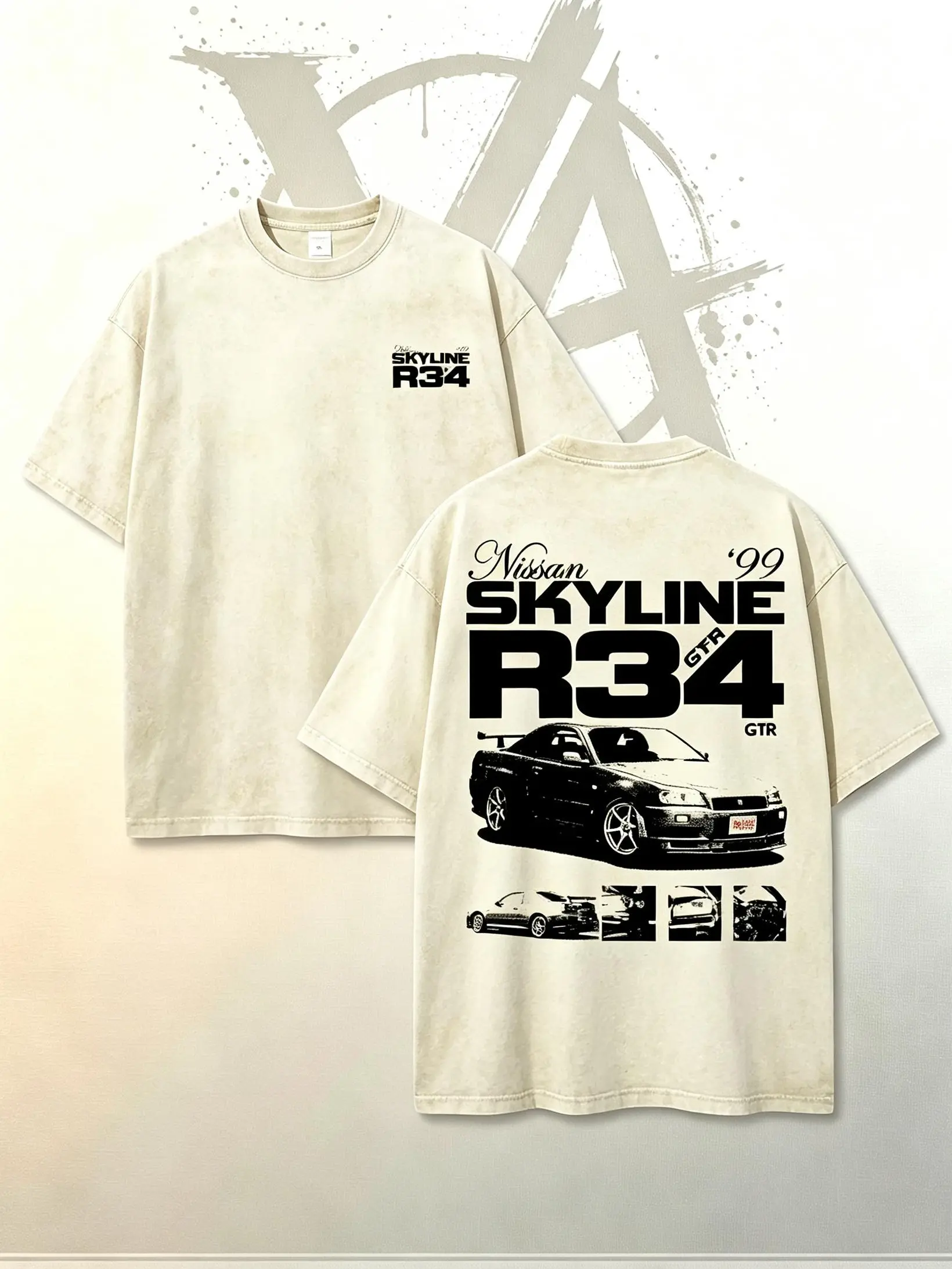 [AVT]Skyline R34 JDM Vintage Tee 90s Graphic Tees Men's t Shirts Graphic Tee t Shirts Funny Graphic Tee Good Graphic Tees Men's Graphic Tees Streetwear Outfits Men Vacation Outfits Oversized Tshirt Men classic car