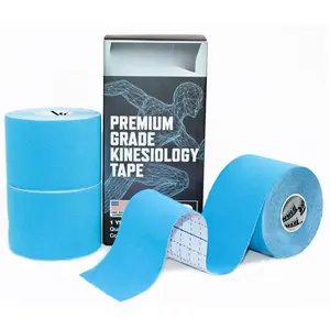 3 Rolls I Uncut Kinesiology Tape (2 In X 16.4 Ft Per Roll) Quality Ideal Support For Joints And (stretchable  Breathable & Hypoallergenic) (3 Pack Blue)