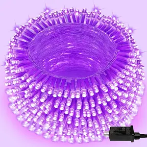 Purple Extra-Long 66FT 200 LED Halloween Lights for Indoor/Outdoor, Super Bright 8 Lighting Modes Plug in String Lights for Halloween Decorations Bedroom Party Garden Patio Tree (Purple)