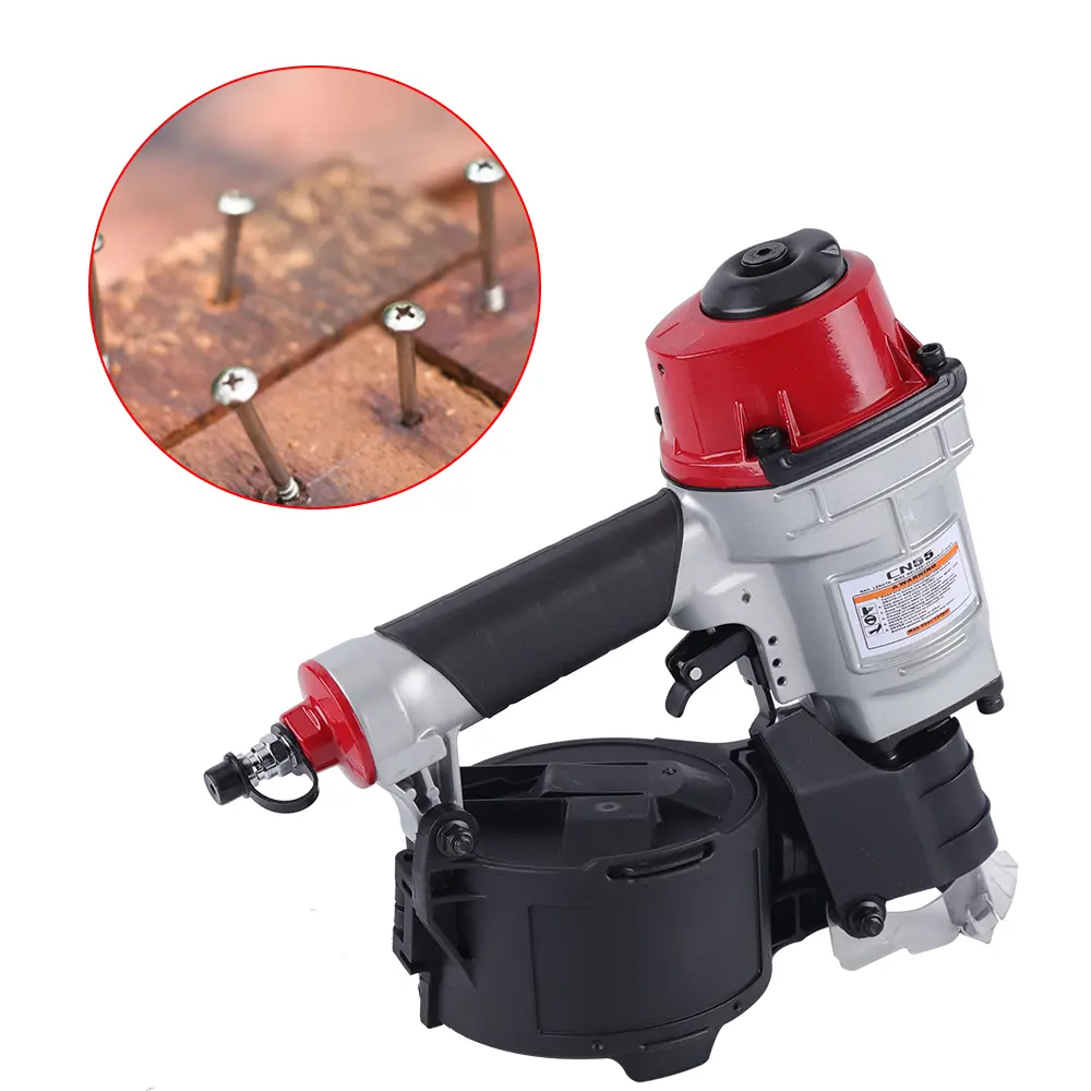 Portable Pressure Pneumatic Coil Nailer Nailgun - Power Tool for Wooden Furniture, Metal Applications, Large Capacity, Dual Operating Modes,summerwins