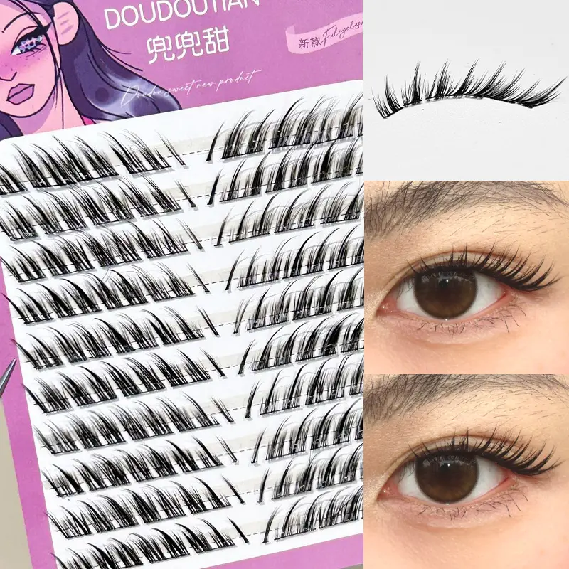 Dramatic Fox Eye False Eyelashes, 3D Wispy 9-Tail Half Strips with a Natural Look, 10-12mm C-Curl Reusable Lash Set for Women, Nature, Dramatic Lashes, False Eyelashes & Adhesives