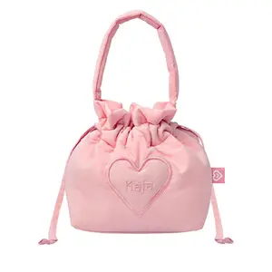 Baby Pink Makeup Bag, Single Handle & Drawstrings, Premium Material