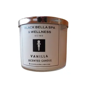 Black Bella Spa Vanilla Scented Soy Candle – Rich & Buttery Sweet Aromatherapy