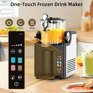 【Summervibes】2-in-1 Slushie & Soft Serve Ice Cream Maker, Frozen Drink Machine with LED Display, 4 Preset Modes, Auto-Clean & Delay Timer –Frappés, Milk Shake and More, Black Gift for Family