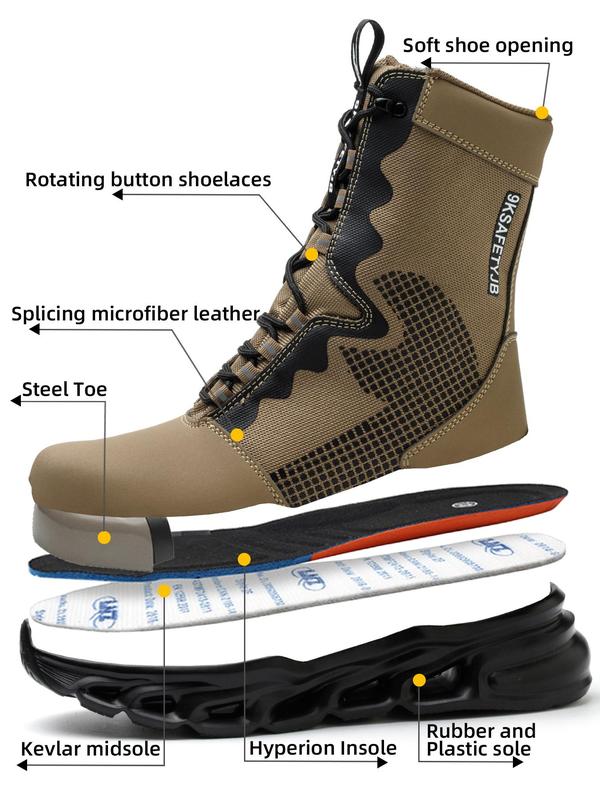 Men's Anti-smashing & Anti-piercing Safety Boots for Outdoor Activities ...