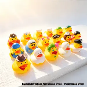 Random Cute Duck Bath Toys, Soft Duck Bath Toy, Floating Duck Toys for Bathing, Fun Bathtub Toy for Baby Boys and Girls, Baby Shower