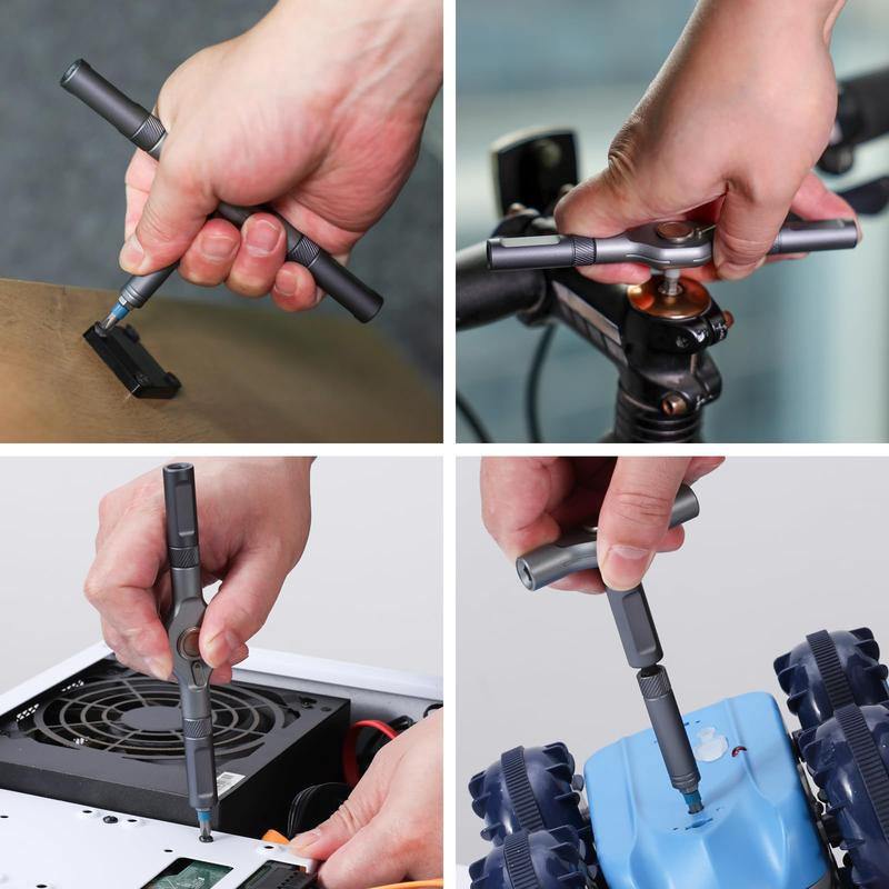 SEESE 24 in 1 Magnetic Screwdriver Set,Multifunctional Drill Bit Set,Household Repair Tool Kit,Detachable T-shaped Ratchet Handle Hardware
