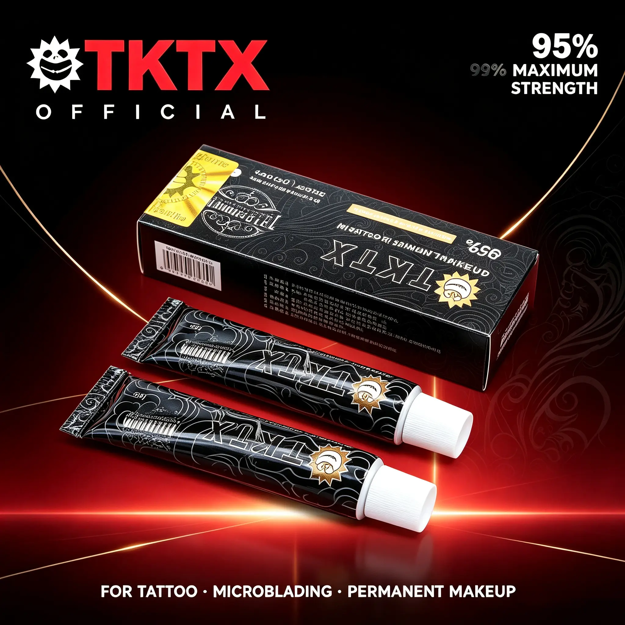 TKTX 95% Max Strength Tattoo Numbing Cream 10g Single-Use Travel Tube, Fast Absorb Non-Greasy Topical Anesthetic, Long Lasting Pain Relief for Tattoo, Microblading, PMU & Piercing, For All Skin Types