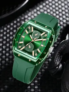 Unisex Quartz Watch with Silica Band, Fashionable Sporty Design, Versatile Casual Wristwatch, Perfect for Daily Wear, Sports Quartz Watch, Modern Casual Wristwatch, Quartz Analog Watch