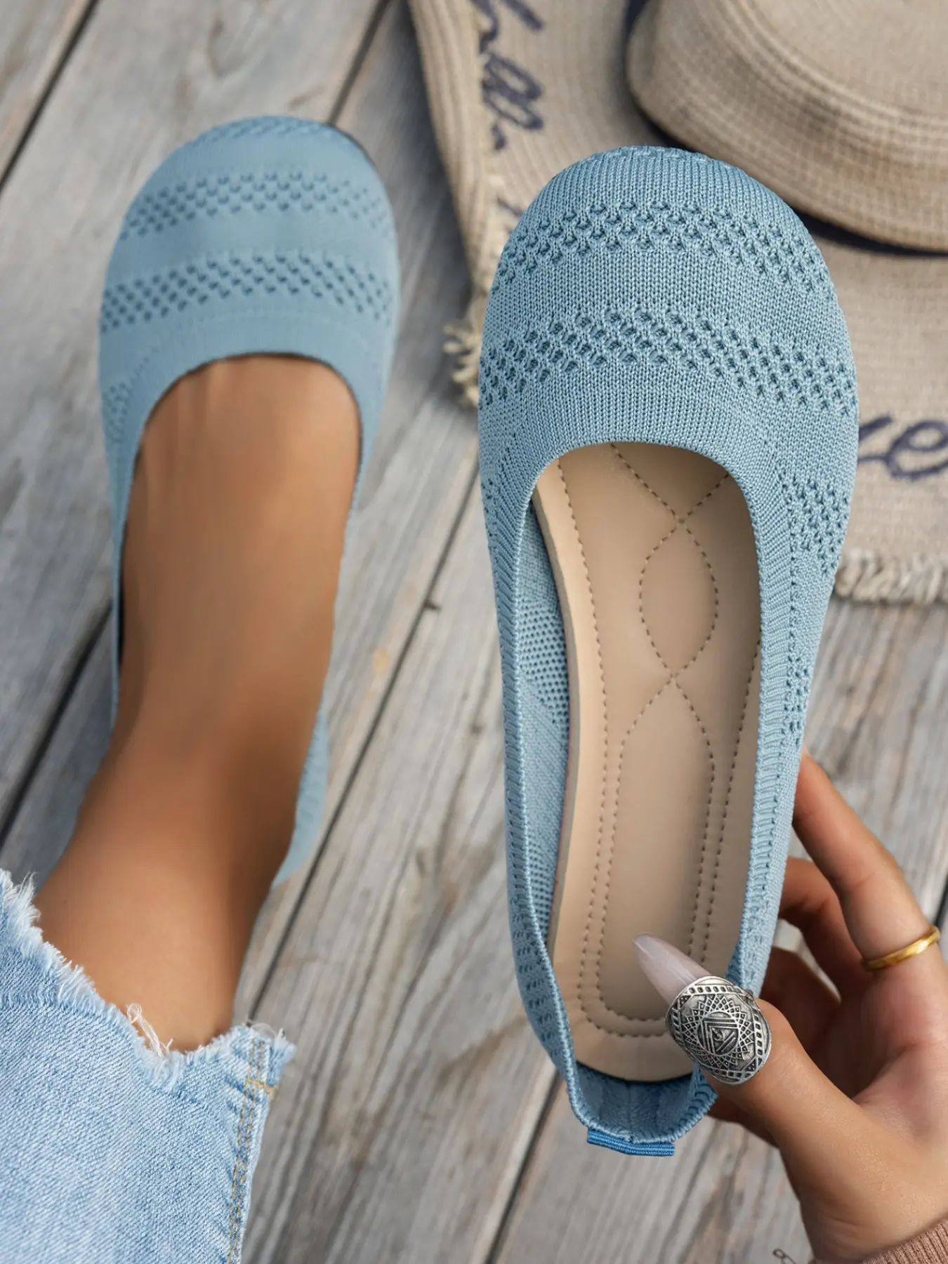 Women's Lightweight Breathable Comfort Flat Shoes, Home Commute Slip-On Single Shoe, Casual Daily Wear Footwear Flat Sole, Lightweight Flats