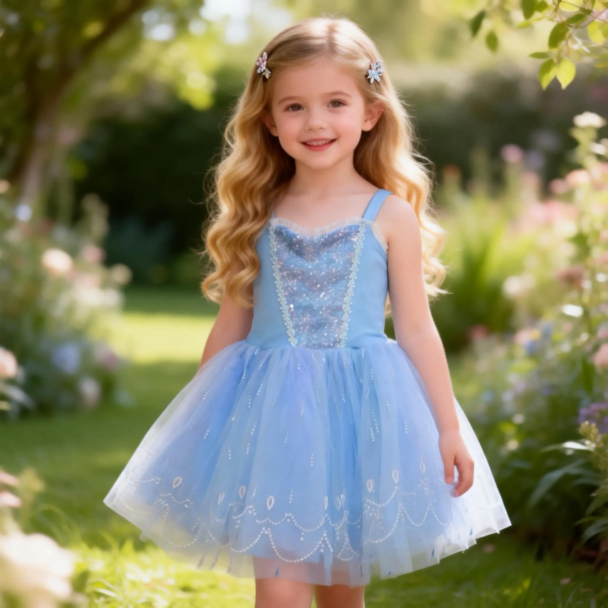 Magical Princess Dress with Glitter | Perfect for Birthday & Wedding Flower Girl