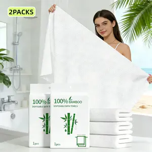 2 Pack Disposable Bath Towels Durable Large Portable Thicken Camping Towels for Travel Hotel Business Trip Swimming Pet Towels Sauna Spa Hot Spring Water Play 55''X27.5''