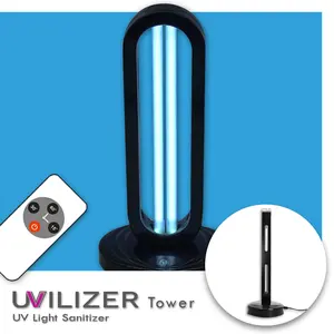 UVILIZER Tower UV Light Sanitizer Lamp w/ Remote Control (For Home, Baby Room, Office | 38W UVC Disinfection Bulb | Kill Germs, Bacteria, Virus | USA)