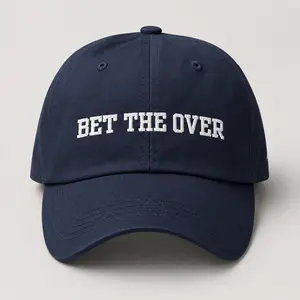 Unisex Print Cotton Baseball Cap - "Bet The Over" Design Fashion Accessory Hat