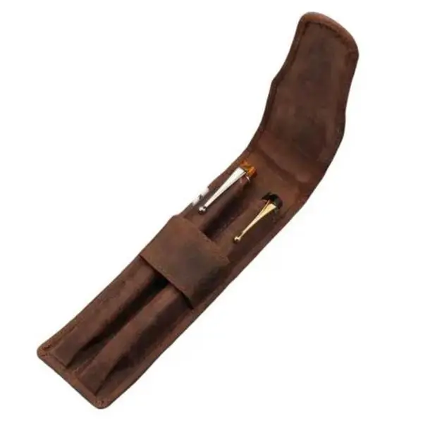 Bomber Brown 2-Pen Girologio Pen Pouch Organizer, Office Stationery Writing Tool Storage Case