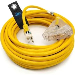 50 ft Outdoor Extension Cord  - 12 Gauge Heavy Duty Extension Cord 50 ft - Lighted Outdoor Extension Cords with Multiple Outlets - Watts  - 50' Grounded - extensiones electricas
