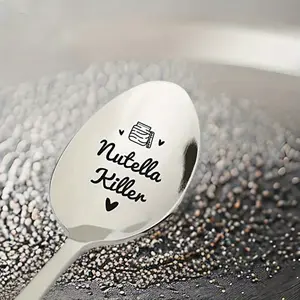 Nutella Lover's Delight: Engraved Stainless Steel Spoon - Perfect Gift for Men, Women & Teens, Ideal for Birthdays & Christmas