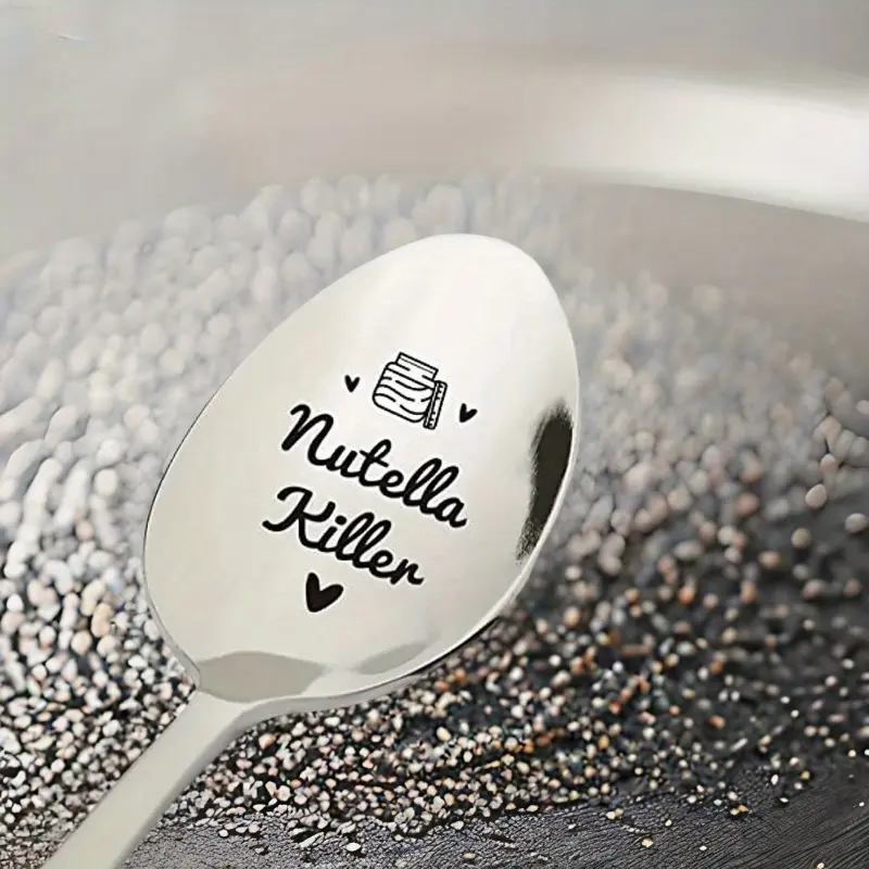 Nutella Lover's Delight: Engraved Stainless Steel Spoon - Perfect Gift for Men, Women & Teens, Ideal for Birthdays & Christmas