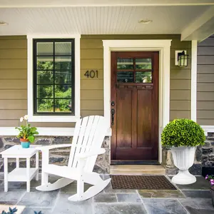 SUNNYGLADE 2 PCS 23” Artificial Plastic Boxwood Ball Tree，Faux Potted Decorative Topiary Plant，UV Resistant Fake Plant in Pot for Home Gate Indoor Outdoor Patio Office Decor Garden Decorations Home Goods