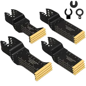 Titanium Oscillating Saw Blades for Metal Cutting - Universal Multitool Blades for Hard Materials, Metal, Nails, Wood, Plastic - Multi Tool Blades Kits Fit Dewalt Bosch Milwaukee Ryobi