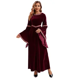 Women's Halloween Costume Party Costume Adult European Medieval Burgundy Vampire