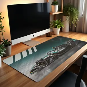 [SALE UP TO 50% + FREE SHIP]  Racing Team Desk Pad Mouse Pad, Green Black Speed-Inspired Desk Mat, Motorsport Office Setup Gift