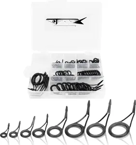 25/75pcs Single Foot Fishing Spinning Rod Stainless Steel Guides Repair,Replacement Building Guides for Fishing Rod,Fishing Casting Pole Guides Set,10pcs Rod Tips