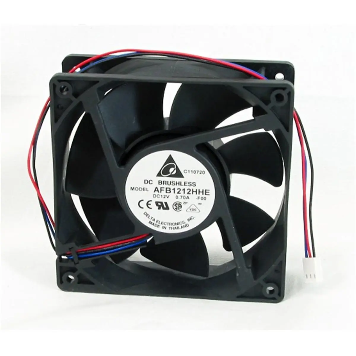 Delta Computer CPU Cooling Fan (Model 23-1238-06) - High-Speed Ball Bearing, 120x120x38mm, Active Cooling, Speed Sensor, 0.3 in H2O, 0.46A Max, 0.7A, 110.53 CFM, 44 dBA Max, 2900 RPM, 3 Wires Header, Computer Accessory, Computer Cpu Cooling Fans