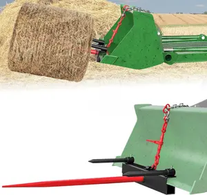 YINTATECH 39" Hay Spear Bale Spears Universal HD Front Skid Steer Tractor Loader Bucket Attachment 3000 LB Capacity with Chain & Hooks