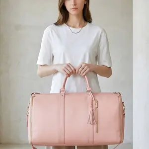 Large Capacity Travel Suit Foldable Garment Duffle 2-in-1 Convertible Handbag with Zipper Hanging Suitcase for Business Travel