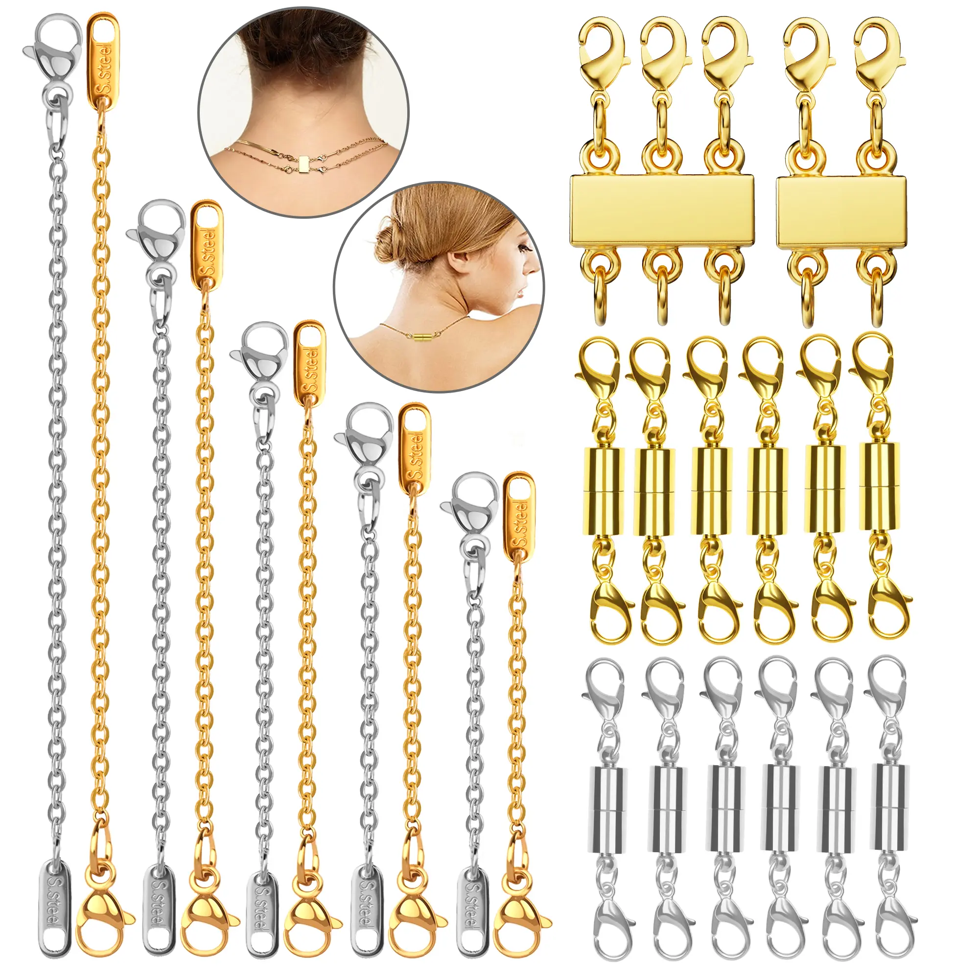 Magnetic Clasps+Layering Clasp+Necklace Extender