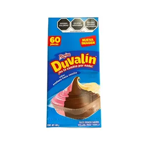 Ricolino Duvalin 3-Flavor (Hazelnut/Strawberry/Vanilla) (60 Count), Savory, Sweet, Mexican Candy Snack Bonbon Candies, Dulces Mexicanos