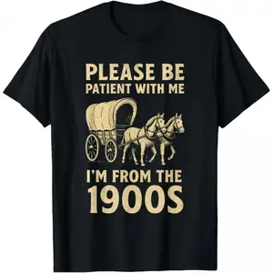 Vintage 1900s Retro Dad Tee - Funny Century Themed Cotton T-Shirt for Father's Day