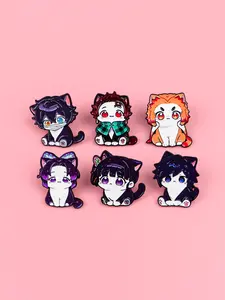 6pcs/set Cute Anime Character Pins and Brooches, Fun and Stylish Fashion Jewelry Accessories for Backpacks and Clothing