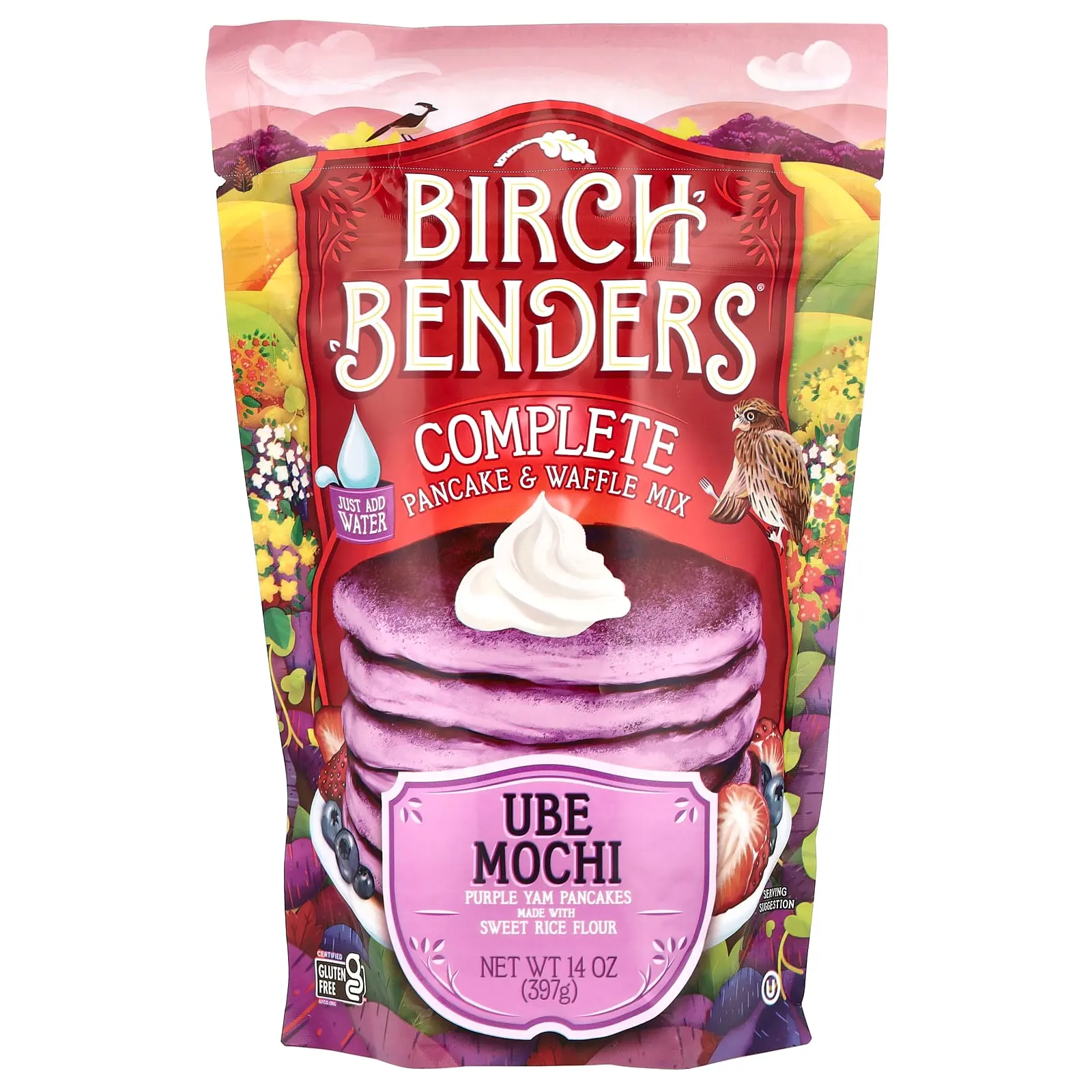 Birch Benders Complete Pancake & Waffle Mix, Ube Mochi, 14 oz (397 g)