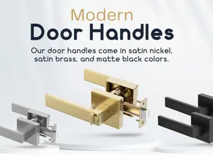 Stylware Square Lever Collection Door Handle Set for Hallway, Closet and Bathroom I Reversible Design I Fits All Standard Door Sizes I Screws Included